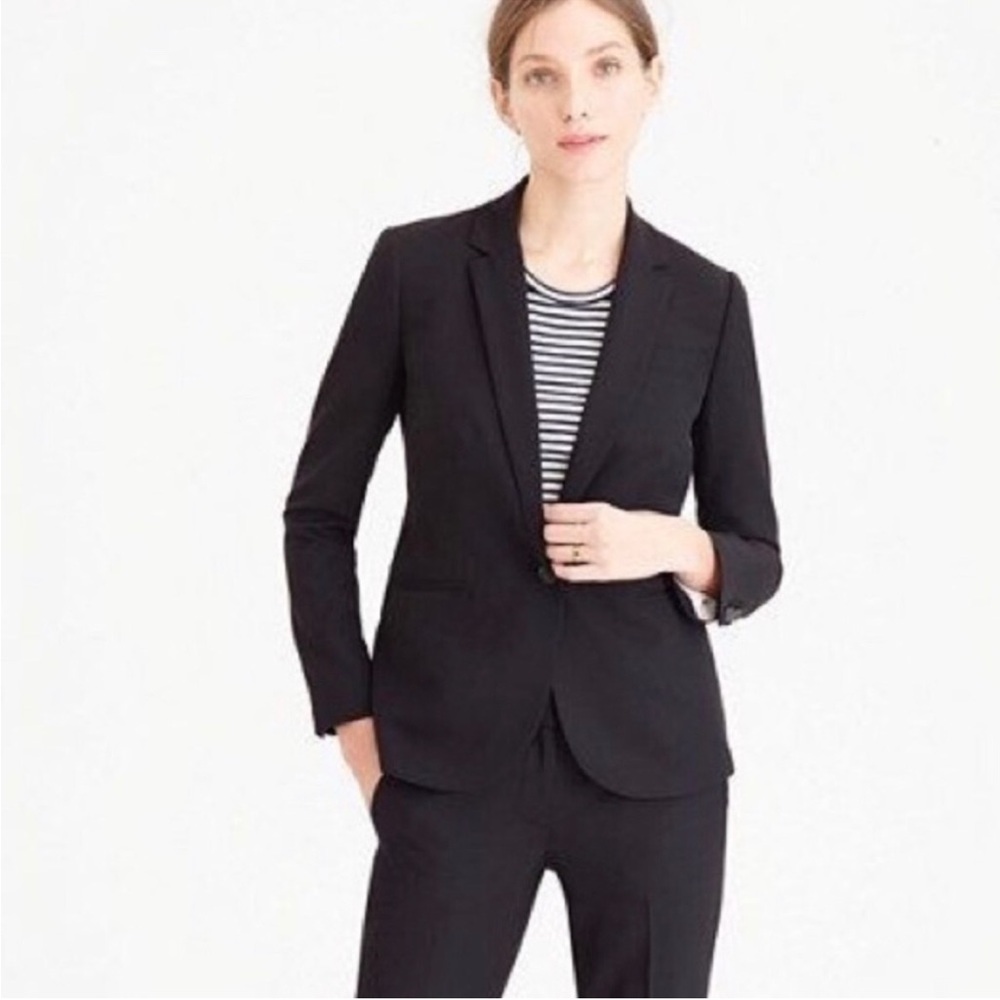 J.Crew Campbell blazer in Italian stretch wool in Black, Size 0